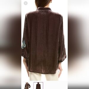 Luciana velvet kimono sleeve shirt